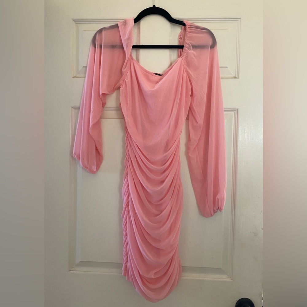 Pink Ruched Dress Medium